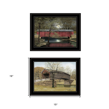 Set Of Two Bridges of 2 Black Framed Print Wall Art HomeRoots