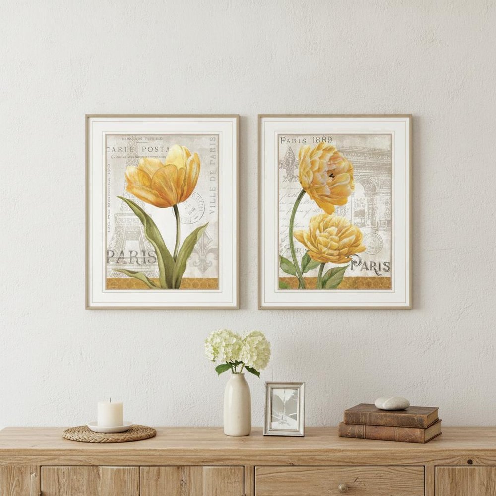 Set Of Two Paris 1 White Framed Print Wall Art HomeRoots