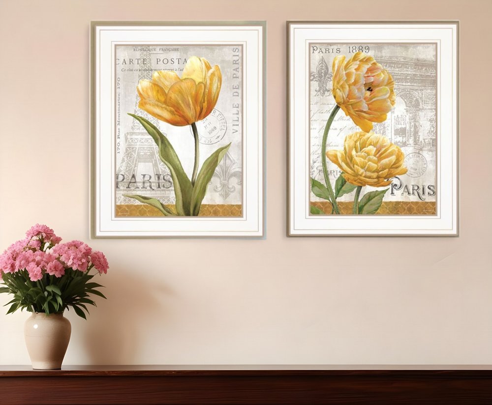 Set Of Two Paris 1 White Framed Print Wall Art HomeRoots