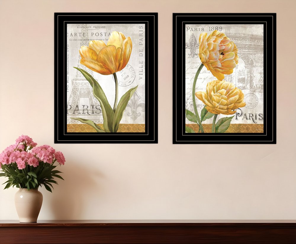 Set Of Two Paris 2 Black Framed Print Wall Art HomeRoots