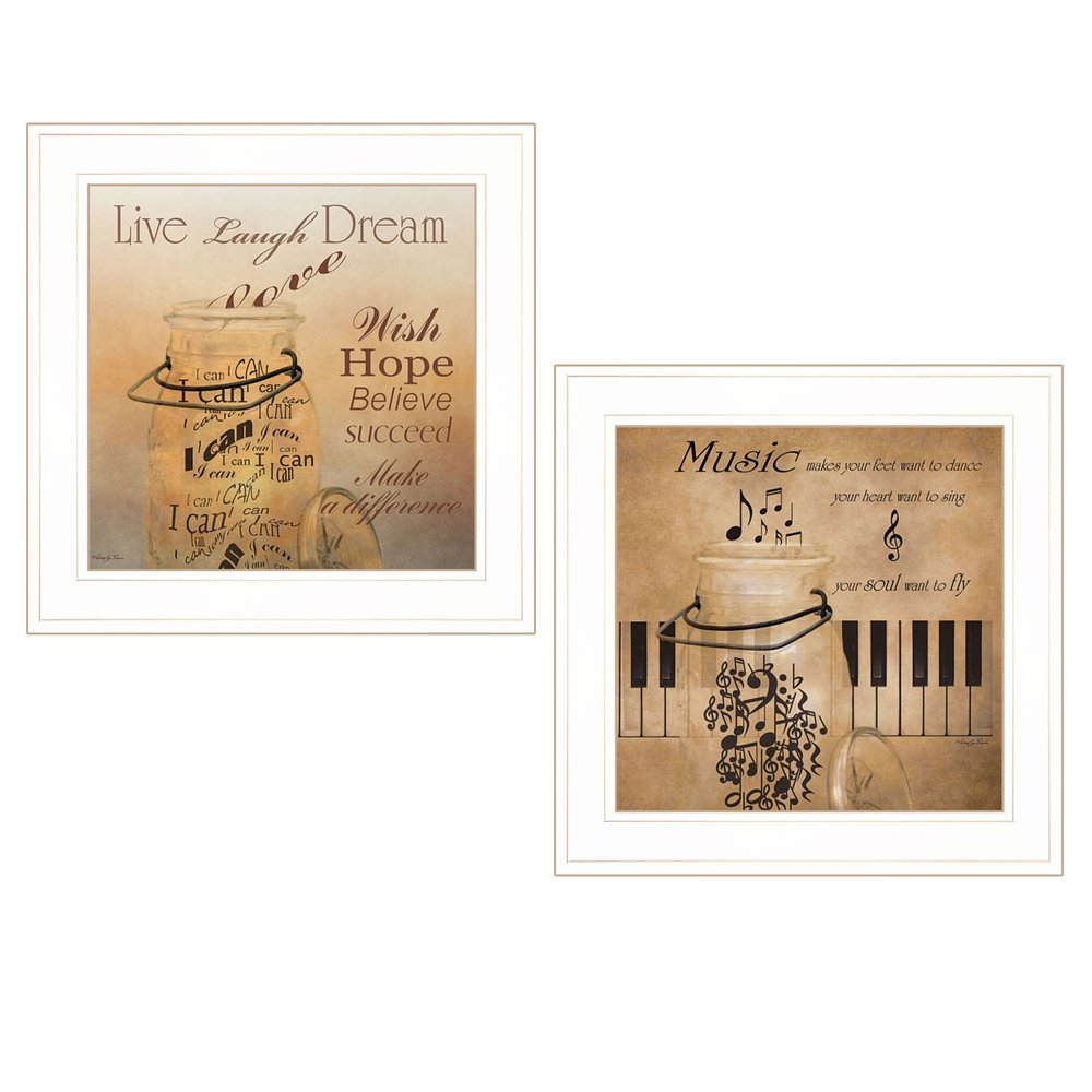 Set Of Two Music 1 White Framed Print Wall Art HomeRoots