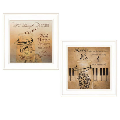 Set Of Two Music 1 White Framed Print Wall Art HomeRoots