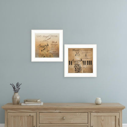 Set Of Two Music 1 White Framed Print Wall Art HomeRoots
