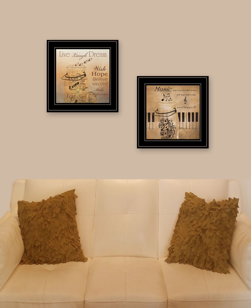 Set Of Two Music 2 Black Framed Print Wall Art HomeRoots