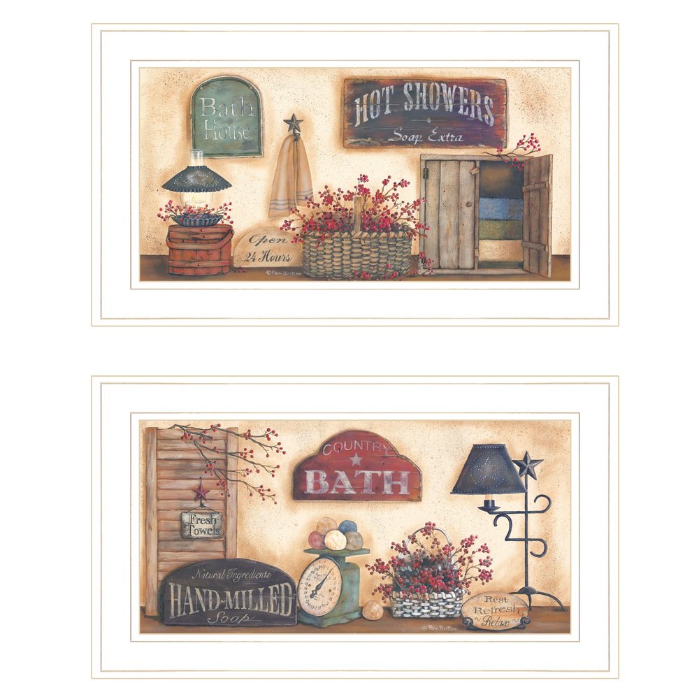 Set Of Two Bath 2 White Framed Print Bathroom Wall Art HomeRoots