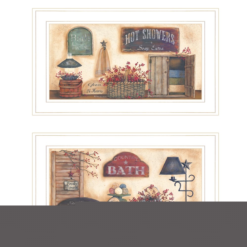 Set Of Two Bath 2 White Framed Print Bathroom Wall Art HomeRoots