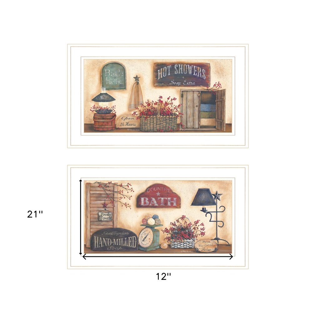 Set Of Two Bath 2 White Framed Print Bathroom Wall Art HomeRoots