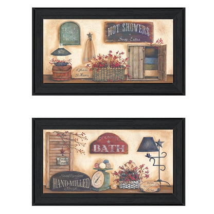 Set Of Two Bath 3 Black Framed Print Bathroom Wall Art HomeRoots