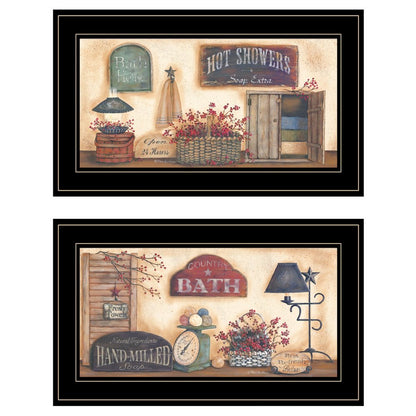 Set Of Two Bath 4 Black Framed Print Bathroom Wall Art HomeRoots