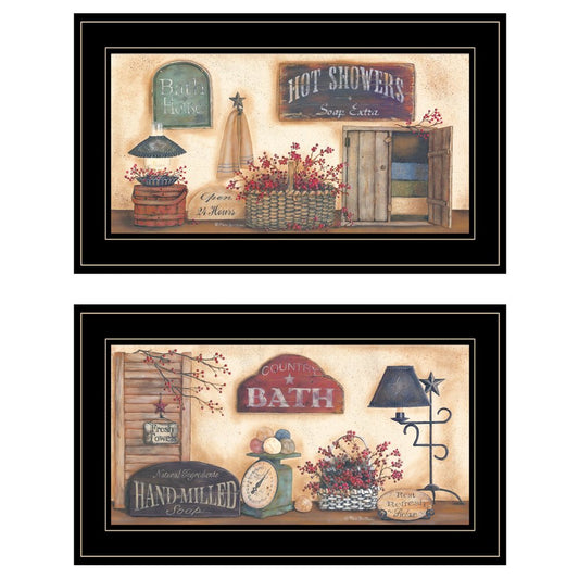Set Of Two Bath 4 Black Framed Print Bathroom Wall Art HomeRoots