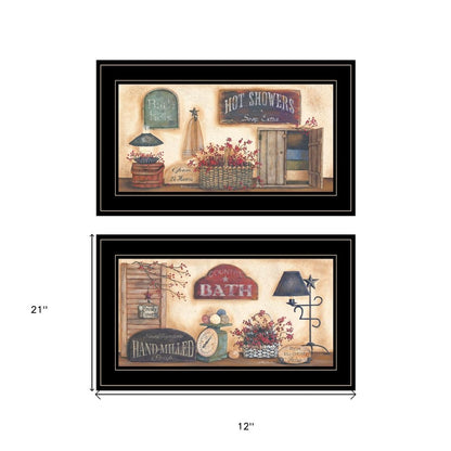 Set Of Two Bath 4 Black Framed Print Bathroom Wall Art HomeRoots