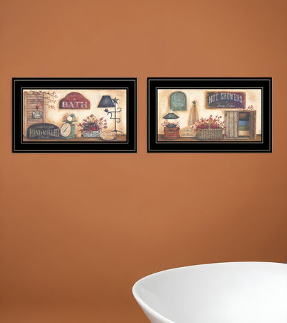 Set Of Two Bath 4 Black Framed Print Bathroom Wall Art HomeRoots