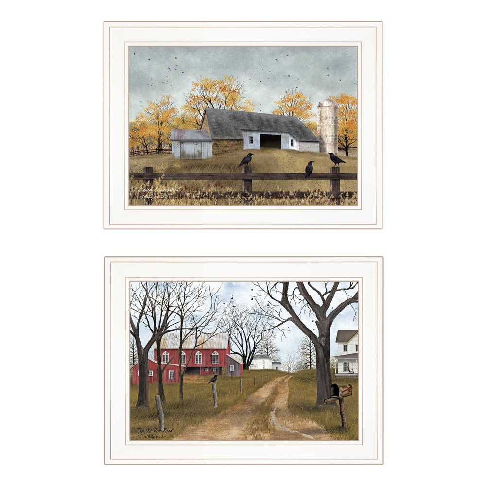 Set Of Two Country Roads 1 White Framed Print Wall Art HomeRoots