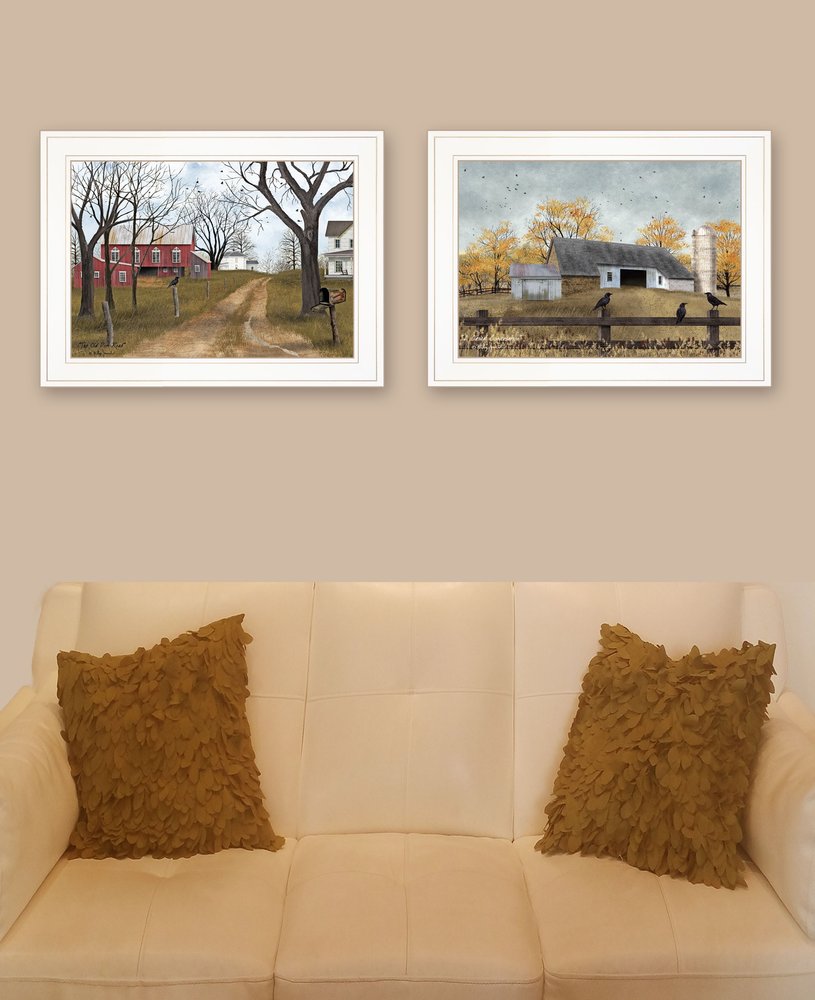 Set Of Two Country Roads 1 White Framed Print Wall Art HomeRoots
