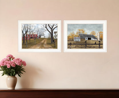 Set Of Two Country Roads 1 White Framed Print Wall Art HomeRoots