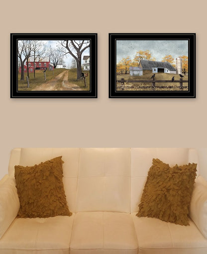 Set Of Two Country Roads 2 Black Framed Print Wall Art HomeRoots
