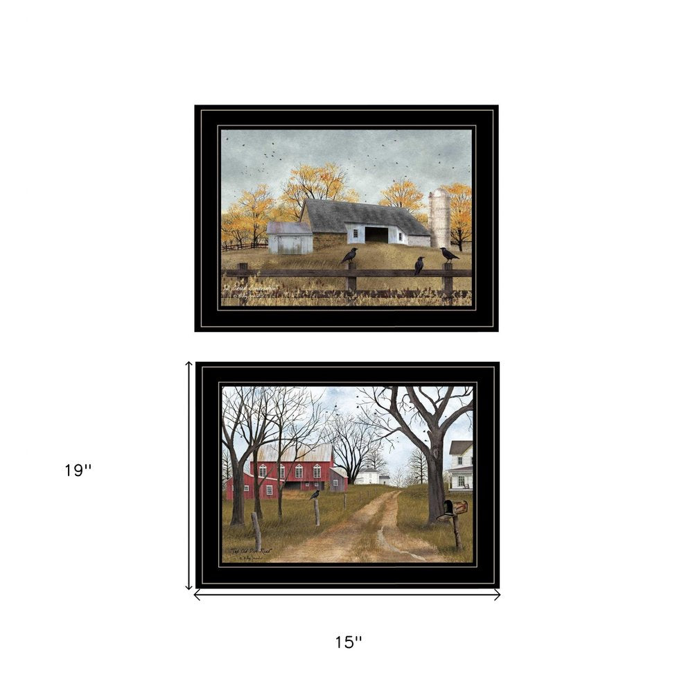 Set Of Two Country Roads 2 Black Framed Print Wall Art HomeRoots