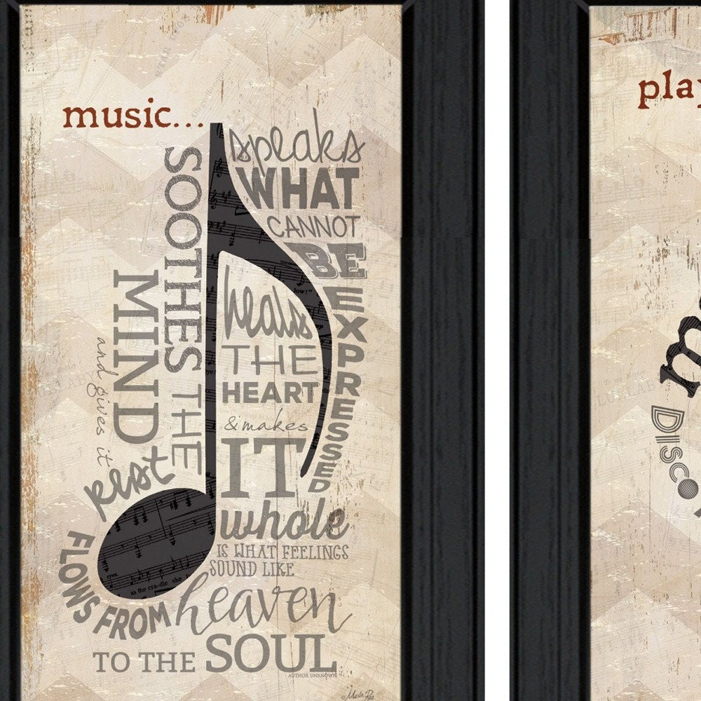 Set Of Two Music 8 Black Framed Print Wall Art HomeRoots