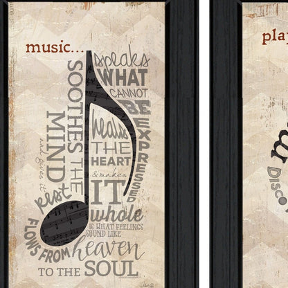 Set Of Two Music 8 Black Framed Print Wall Art HomeRoots