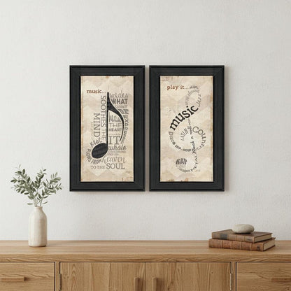 Set Of Two Music 8 Black Framed Print Wall Art HomeRoots