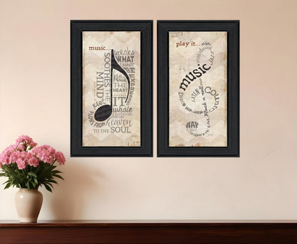 Set Of Two Music 8 Black Framed Print Wall Art HomeRoots