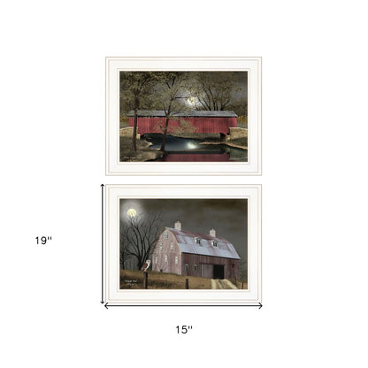 Set Of Two Midnight Moon 1 White Framed Print Wall Art HomeRoots