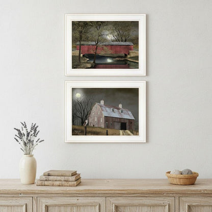 Set Of Two Midnight Moon 1 White Framed Print Wall Art HomeRoots
