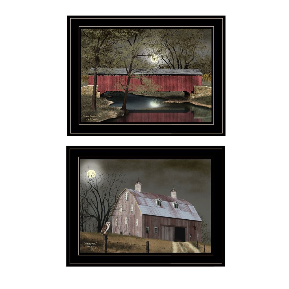 Midnight Moon Black Framed Print Wall Art HomeRoots