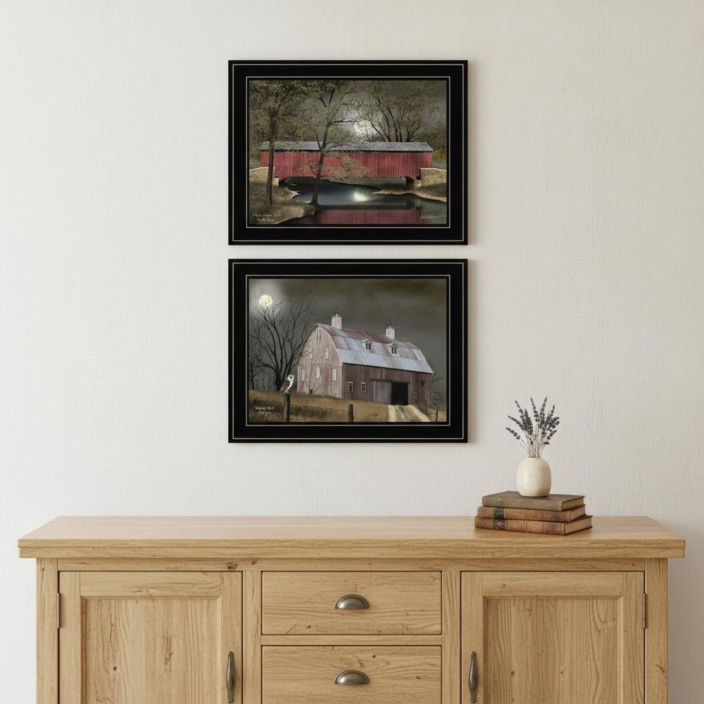 Midnight Moon Black Framed Print Wall Art HomeRoots