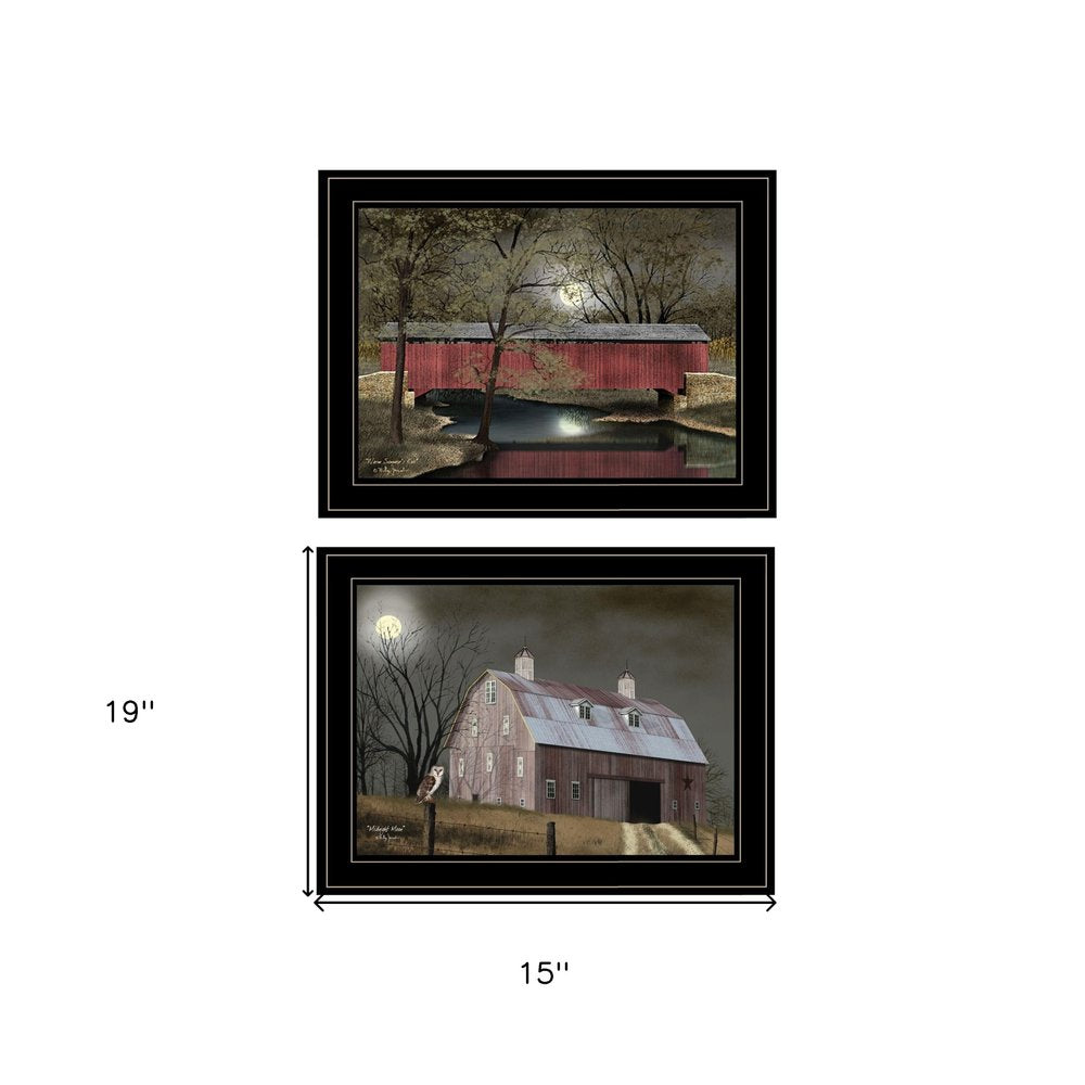 Midnight Moon Black Framed Print Wall Art HomeRoots