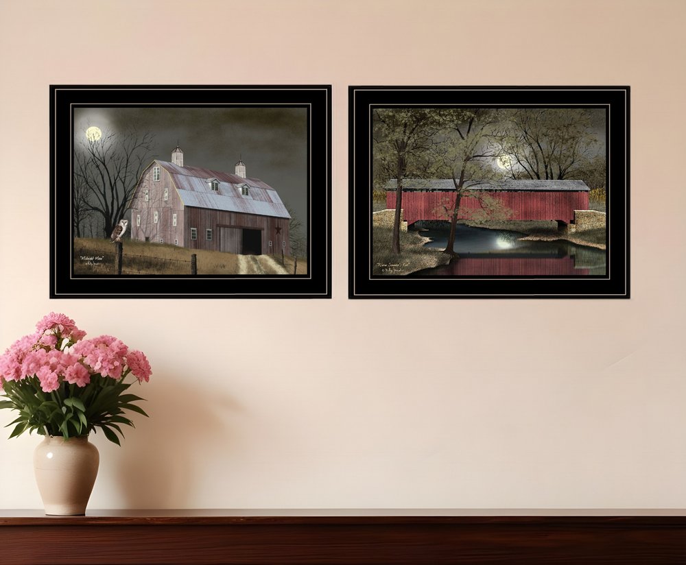 Midnight Moon Black Framed Print Wall Art HomeRoots