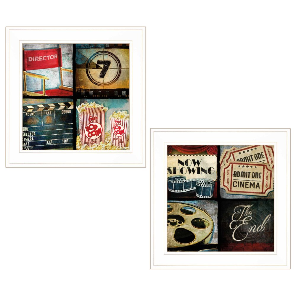 Set Of Two At The Movies 1 White Framed Print Wall Art HomeRoots