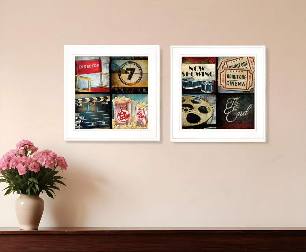Set Of Two At The Movies 1 White Framed Print Wall Art HomeRoots