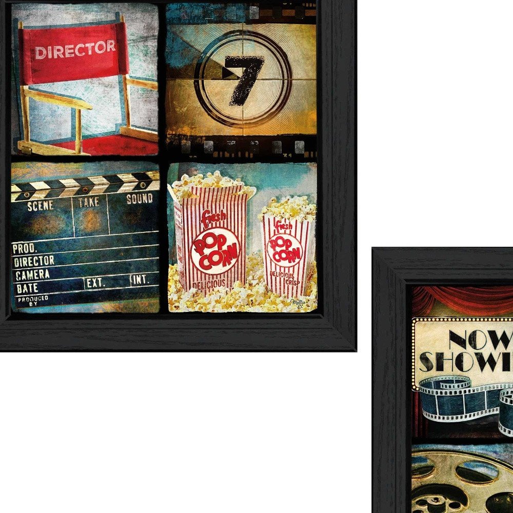 Set Of Two At The Movies 2 Black Framed Print Wall Art HomeRoots