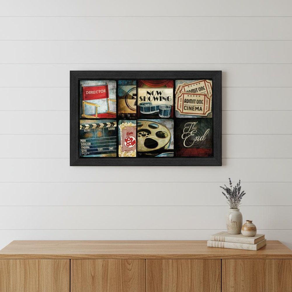 Set Of Two At The Movies 2 Black Framed Print Wall Art HomeRoots