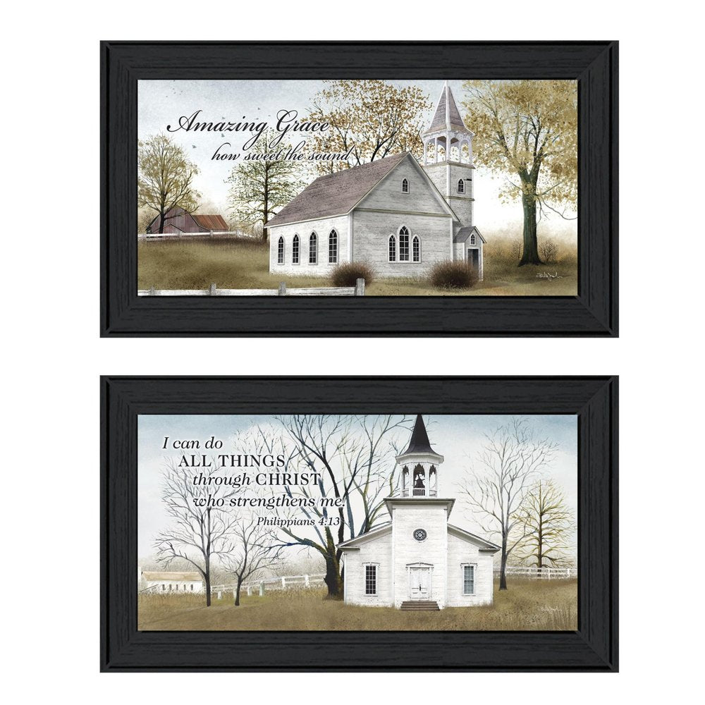 Set Of Two Amazing Grace 3 Black Framed Print Wall Art HomeRoots