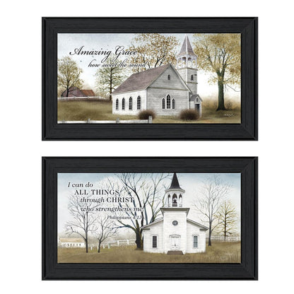 Set Of Two Amazing Grace 3 Black Framed Print Wall Art HomeRoots