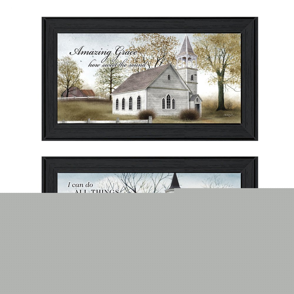 Set Of Two Amazing Grace 3 Black Framed Print Wall Art HomeRoots