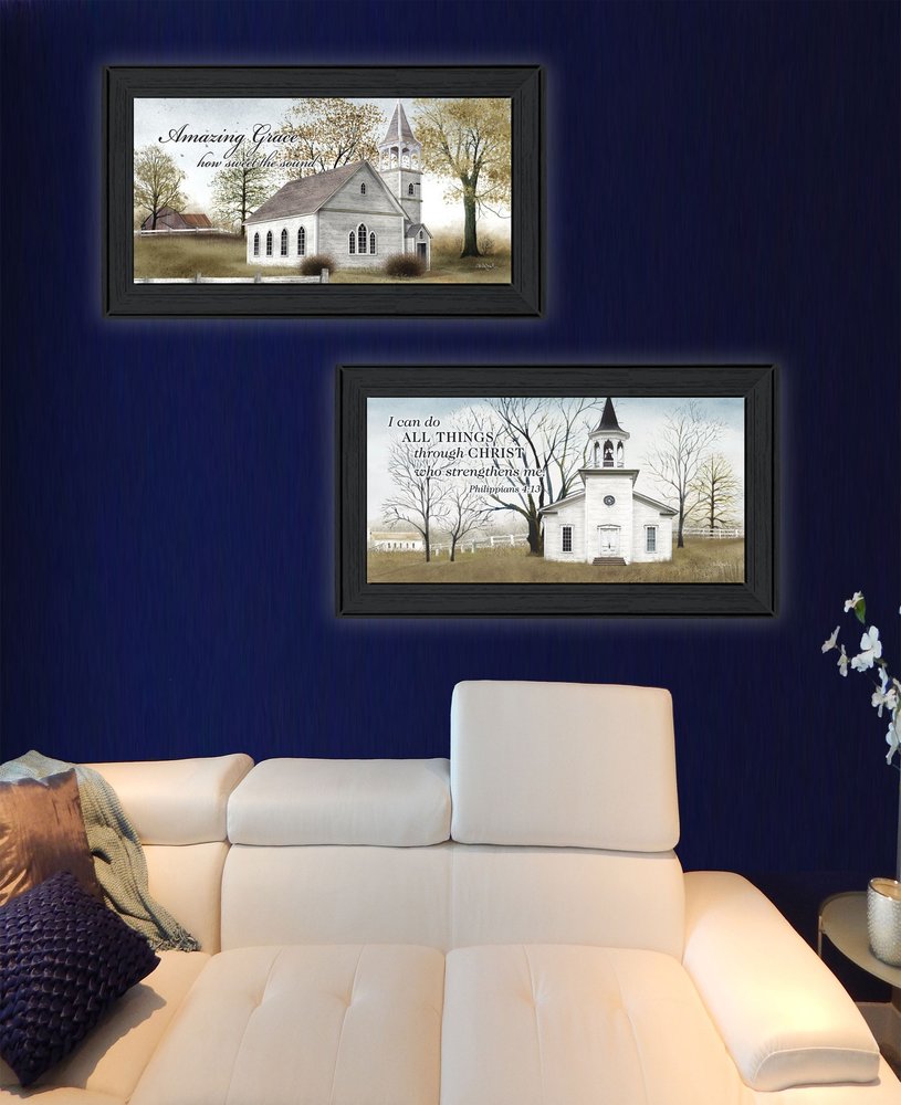 Set Of Two Amazing Grace 3 Black Framed Print Wall Art HomeRoots