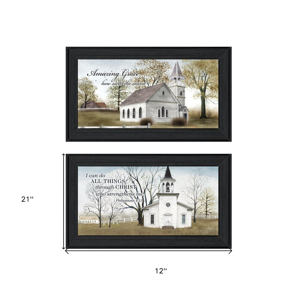 Set Of Two Amazing Grace 3 Black Framed Print Wall Art HomeRoots
