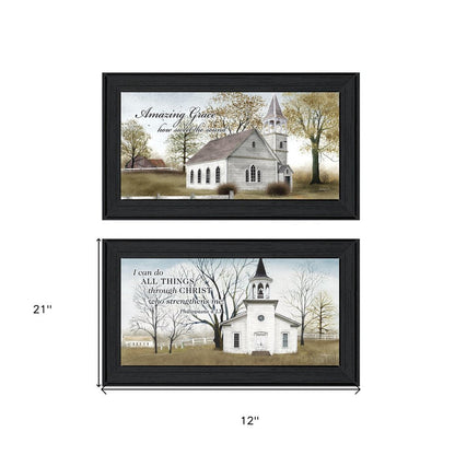 Set Of Two Amazing Grace 3 Black Framed Print Wall Art HomeRoots
