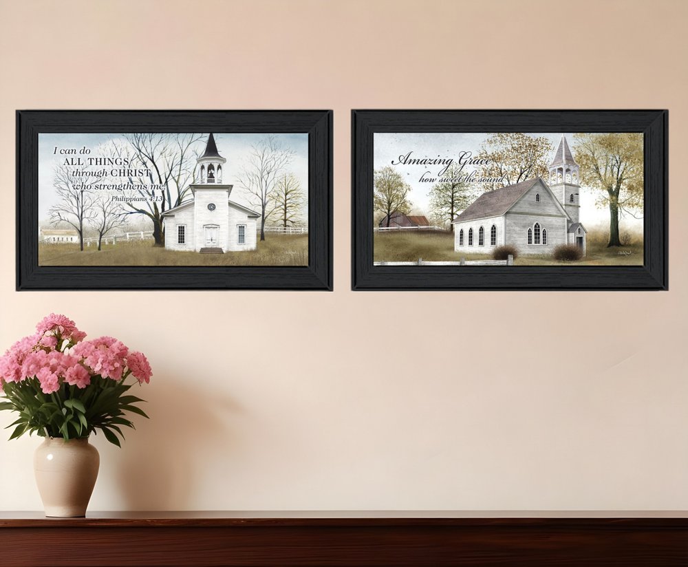 Set Of Two Amazing Grace 3 Black Framed Print Wall Art HomeRoots