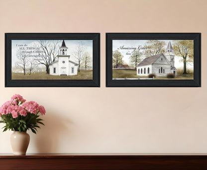 Set Of Two Amazing Grace 3 Black Framed Print Wall Art HomeRoots