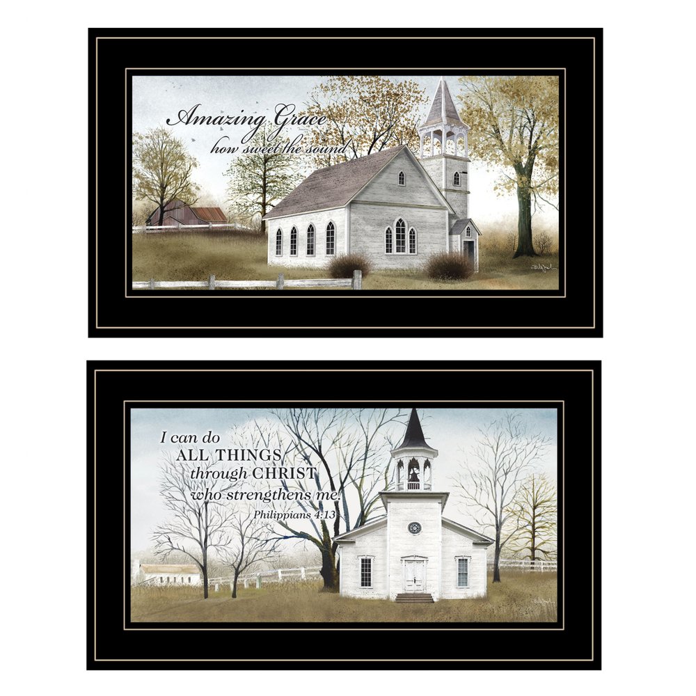 Set Of Two Amazing Grace 4 Black Framed Print Wall Art HomeRoots