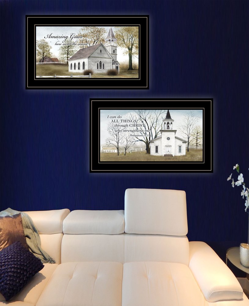 Set Of Two Amazing Grace 4 Black Framed Print Wall Art HomeRoots