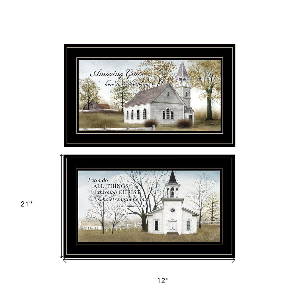 Set Of Two Amazing Grace 4 Black Framed Print Wall Art HomeRoots