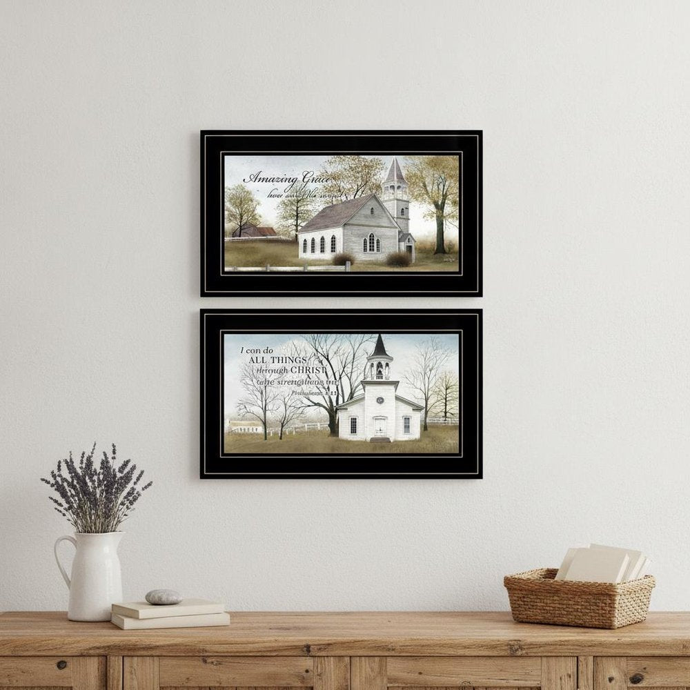Set Of Two Amazing Grace 4 Black Framed Print Wall Art HomeRoots