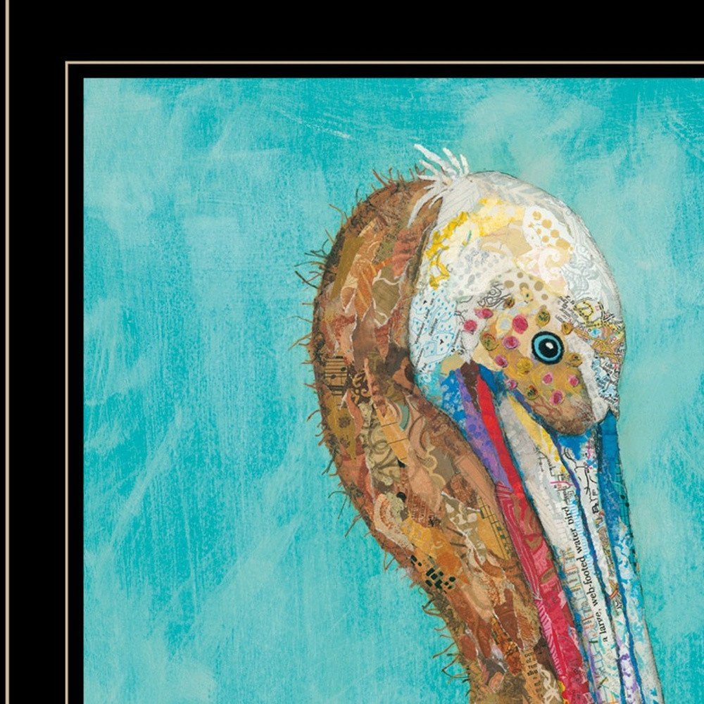 Set Of Two Pelicans Teal Black Framed Print Wall Art HomeRoots