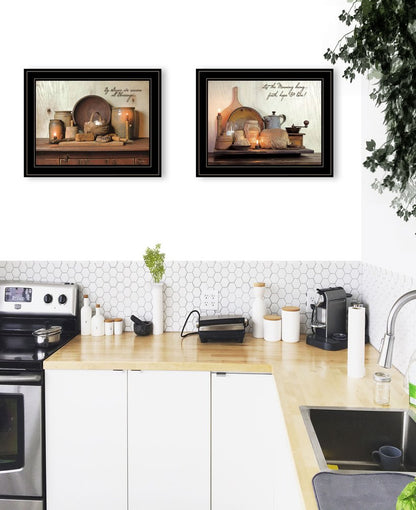 Set Of Two By Grace 3 Black Framed Print Kitchen Wall Art HomeRoots