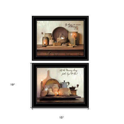 Set Of Two By Grace 3 Black Framed Print Kitchen Wall Art HomeRoots